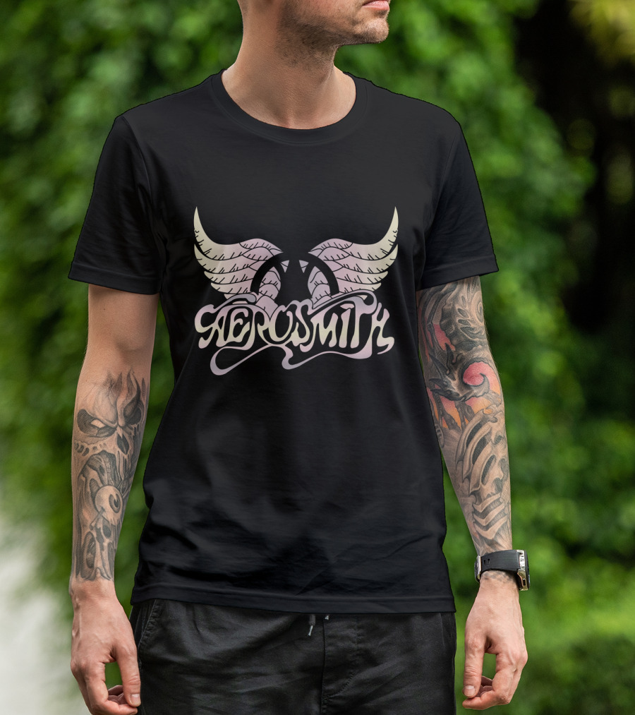 Aerosmith Winged Logo Faded Pinks T-Shirt