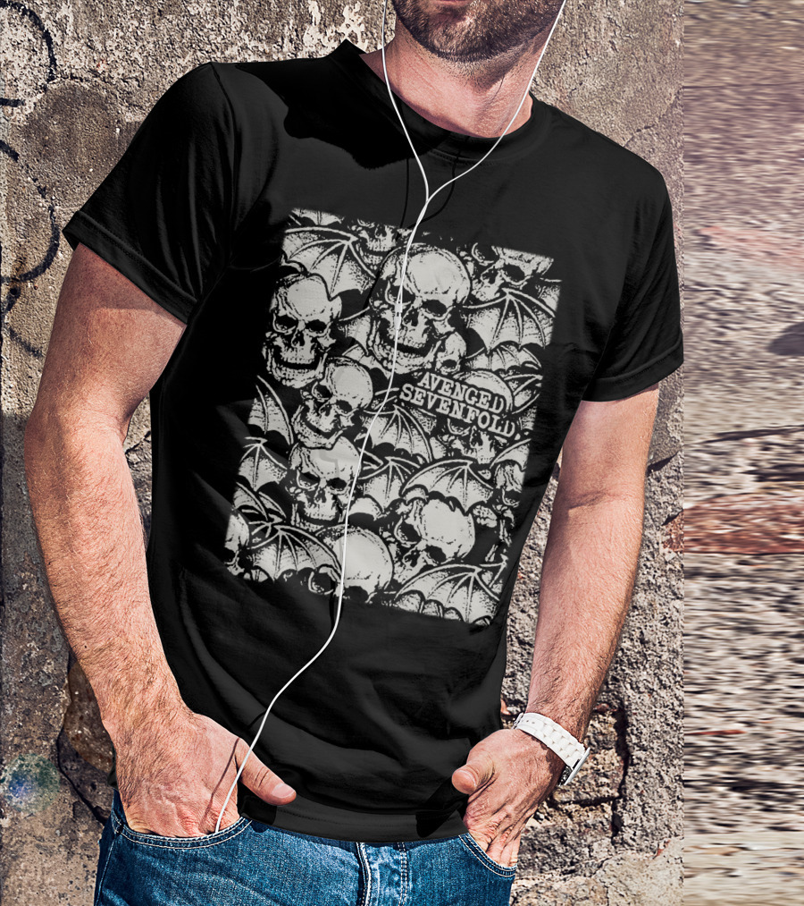 Avenged Sevenfold Skull And Bat Wings T-Shirt