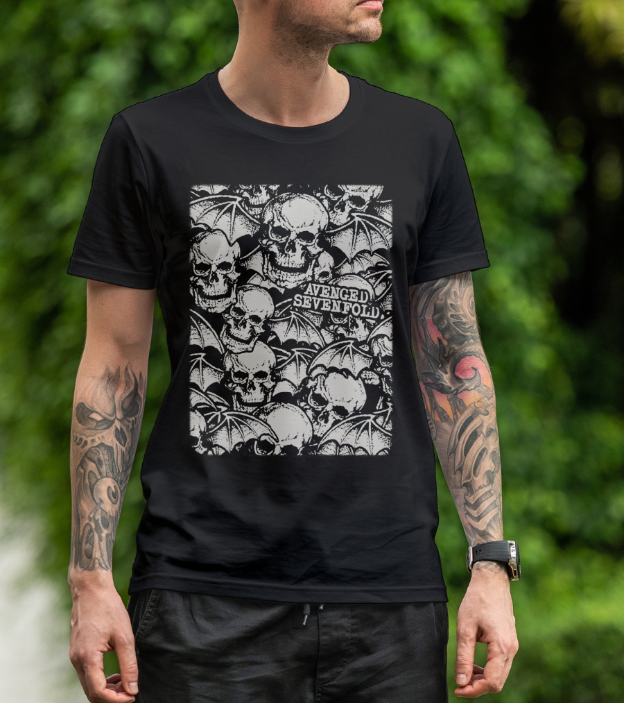 Avenged Sevenfold Skull And Bat Wings T-Shirt