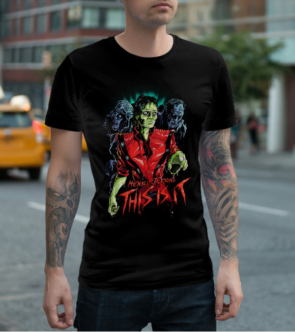 Michael Jackson's Thriller This Is It Zombie Red Jacket Retro Horror Theme T-Shirt