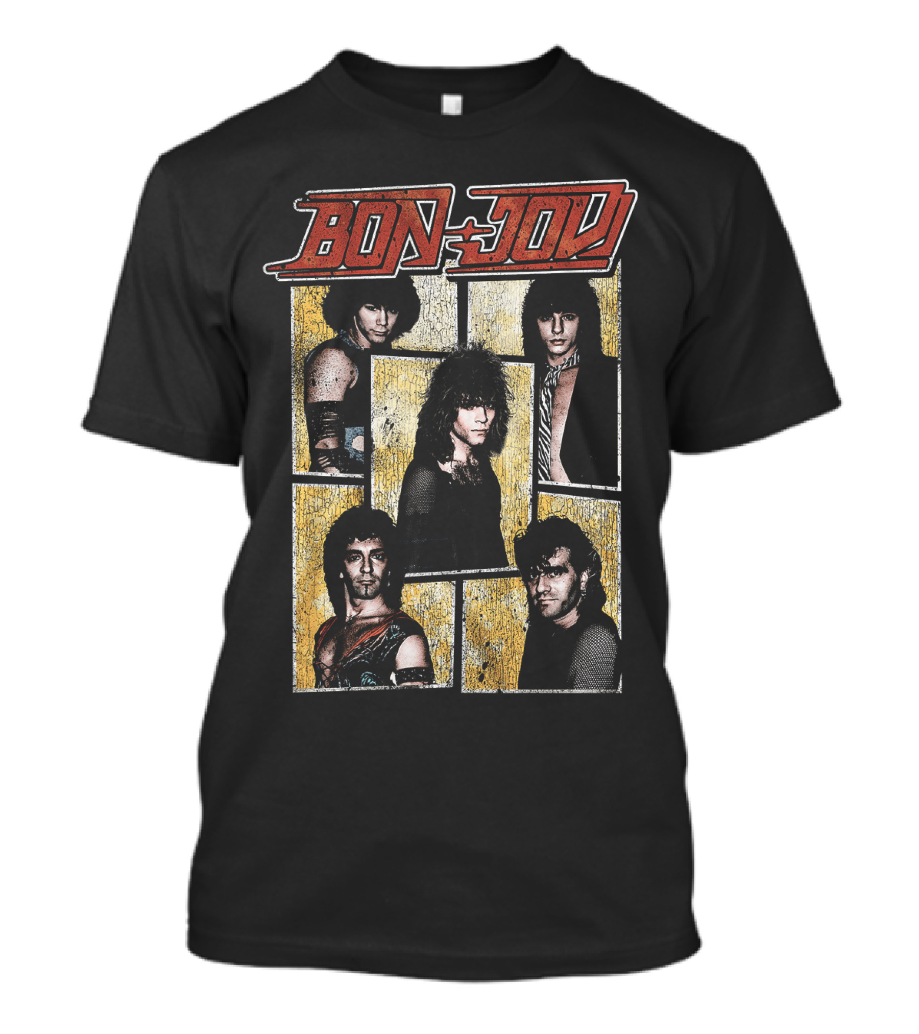 Bon Jovi Band Members Vintage Photo Collage T-Shirt