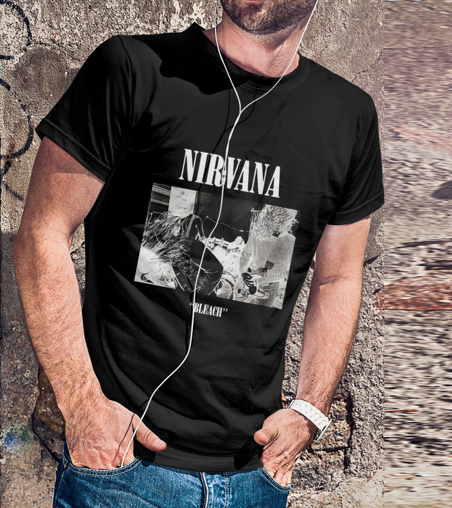 Nirvana Bleach Album Cover Black And White Negative T-Shirt