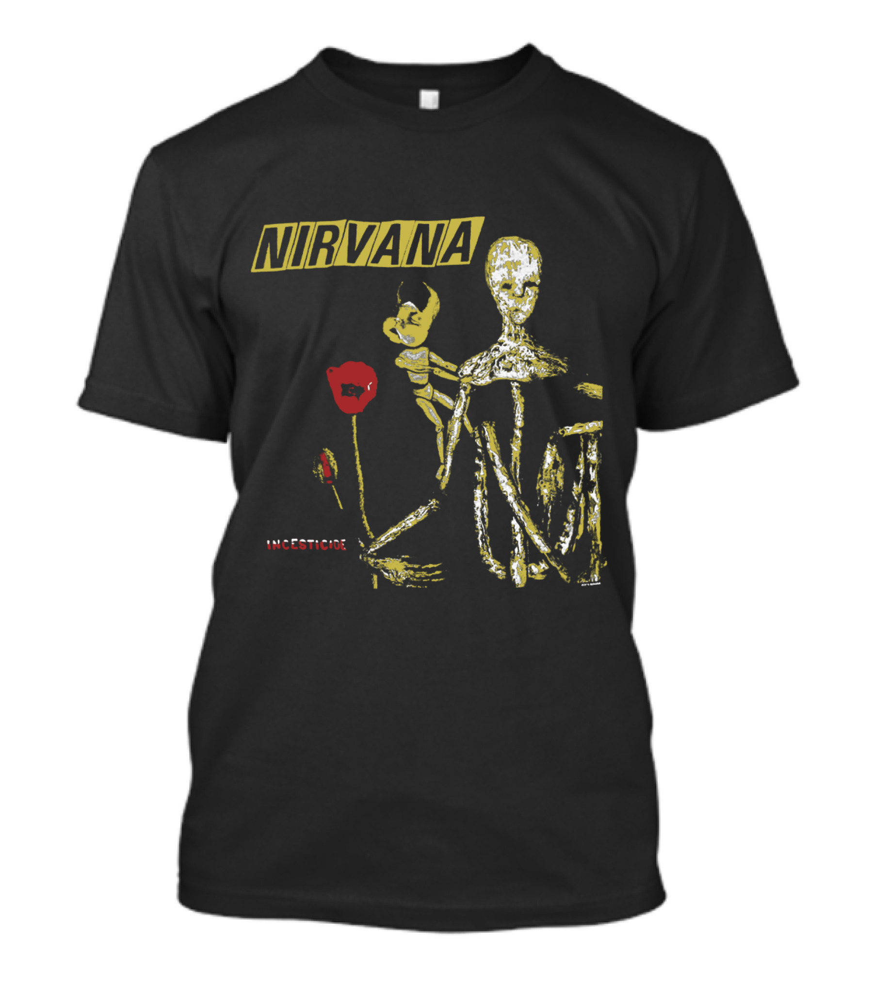 Nirvana Incesticide Skeleton And Flower T-Shirt