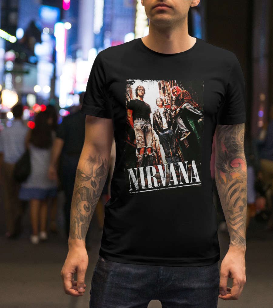 Nirvana Nvn 14 Grunge Band Photo T-Shirt