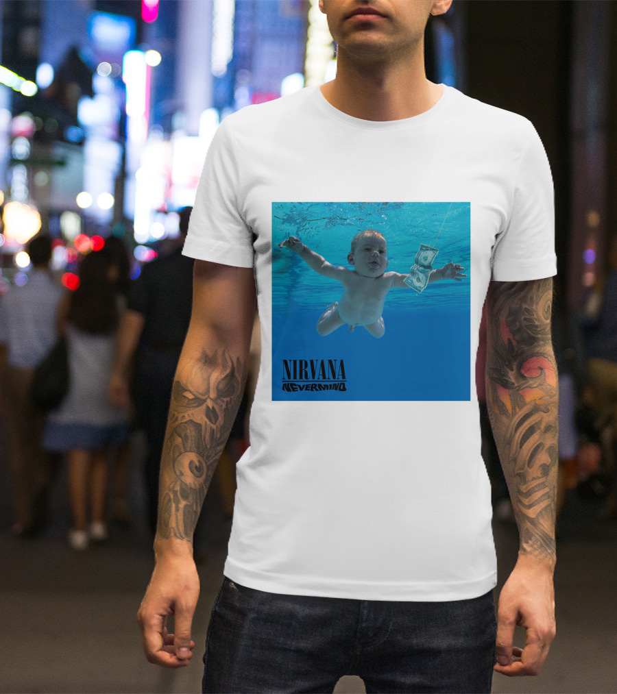 Nirvana Nevermind Album Cover Baby In Pool With Dollar Bill T-Shirt