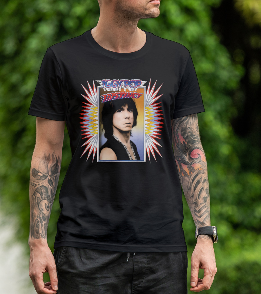Iggy Pop Instinct Album Cover Vintage Style T-Shirt