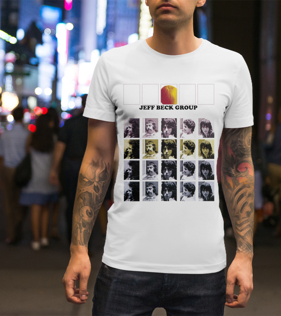 TJB 10 The Jeff Beck Group Retro Collage Portraits T-Shirt