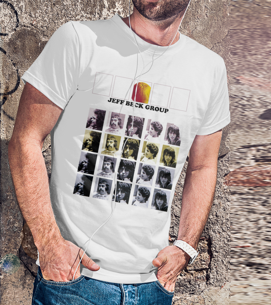 TJB 10 The Jeff Beck Group Retro Collage Portraits T-Shirt