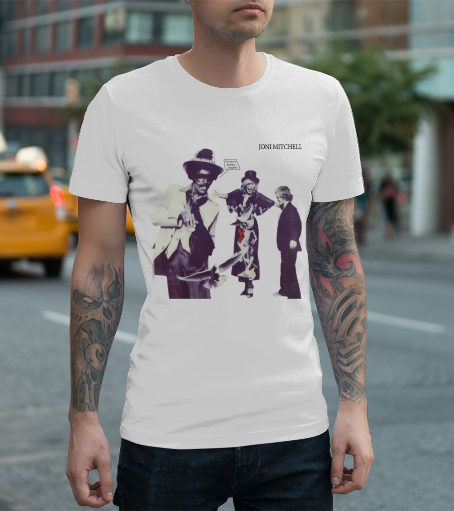 Joni Mitchell Don Juan's Reckless Daughter Album Cover Imagery With Figures And Birds T-Shirt