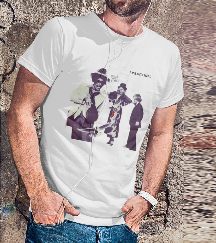 Joni Mitchell Don Juan's Reckless Daughter Album Cover Imagery With Figures And Birds T-Shirt