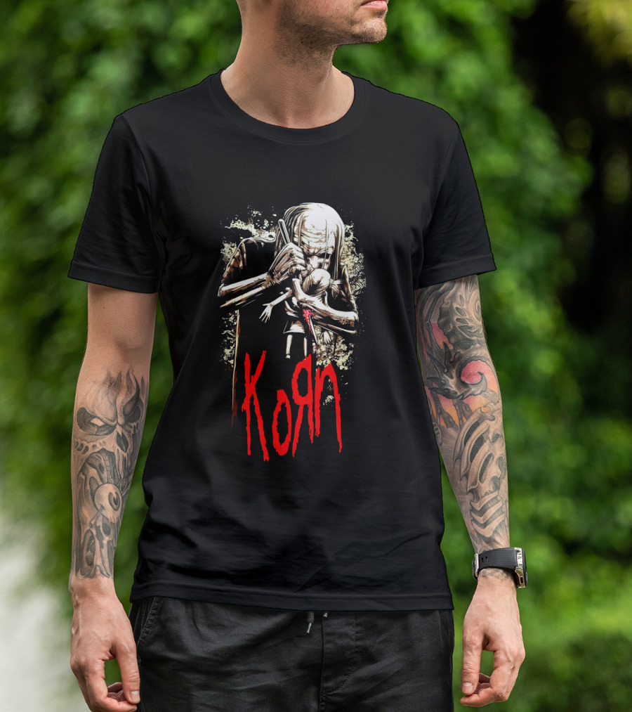Korn 03 Dark Figure Embrace Bold Red T-Shirt