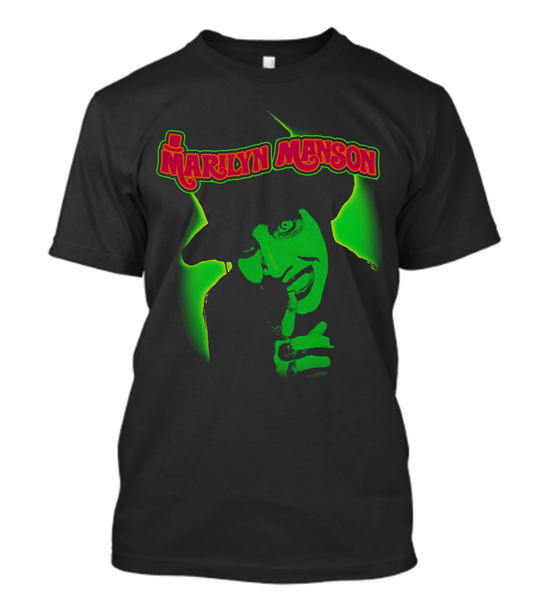 Marilyn Manson Green Gothic Portrait Mms T-Shirt