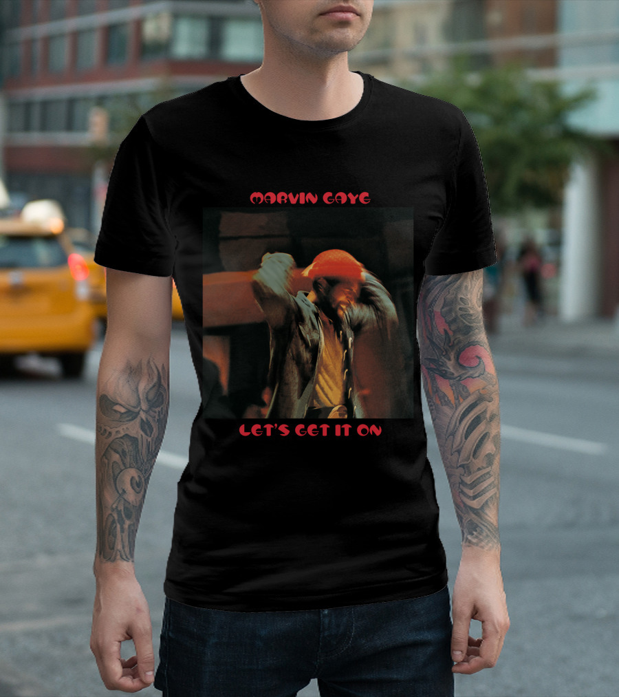 Marvin Gaye Let's Get It On Album Cover Image T-Shirt