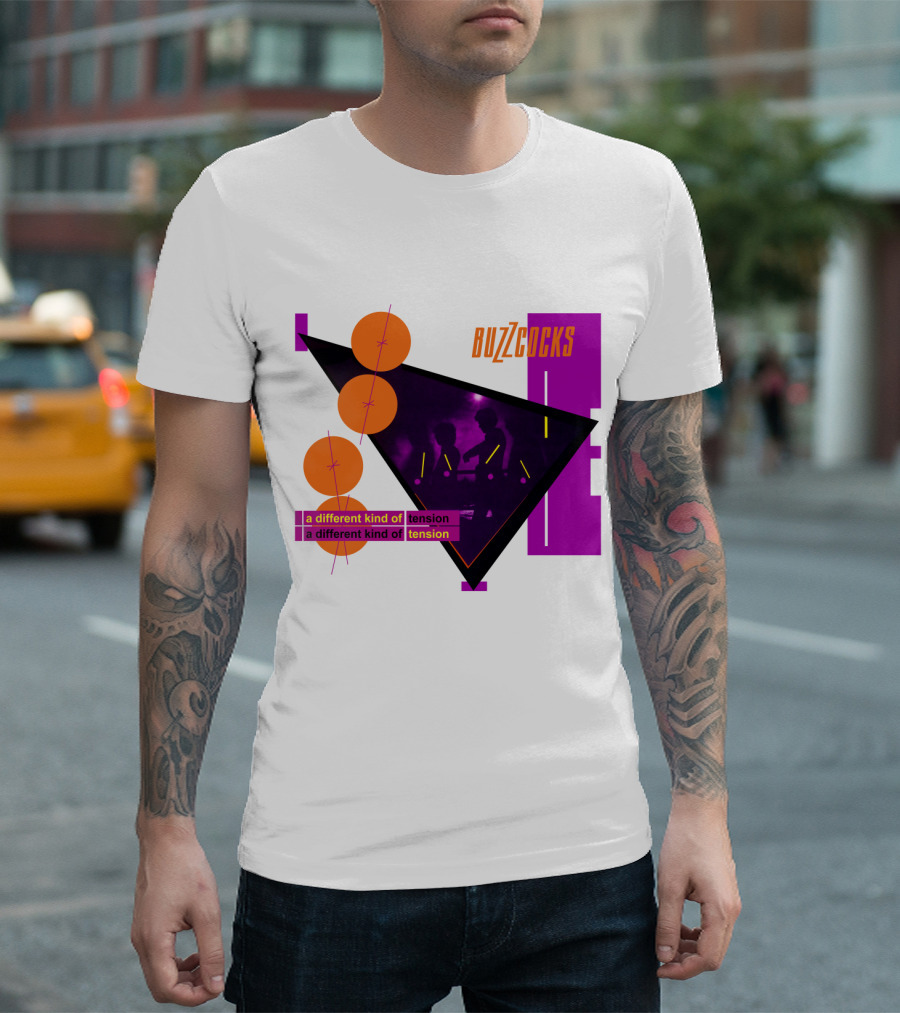 Buzzcocks A Different Kind Of Tension BZC 04 Purple Triangle T-Shirt