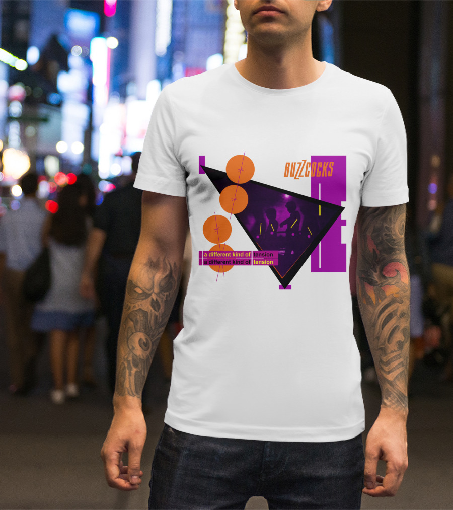 Buzzcocks A Different Kind Of Tension BZC 04 Purple Triangle T-Shirt