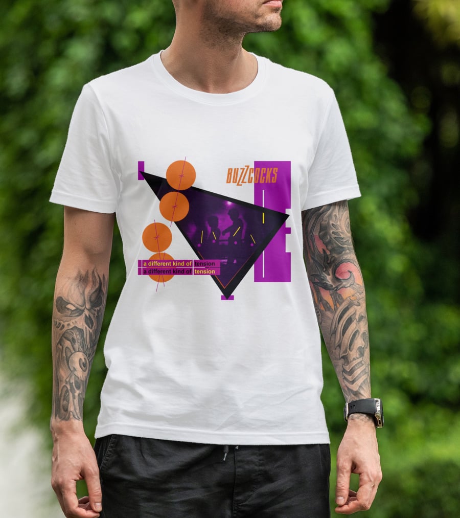 Buzzcocks A Different Kind Of Tension BZC 04 Purple Triangle T-Shirt