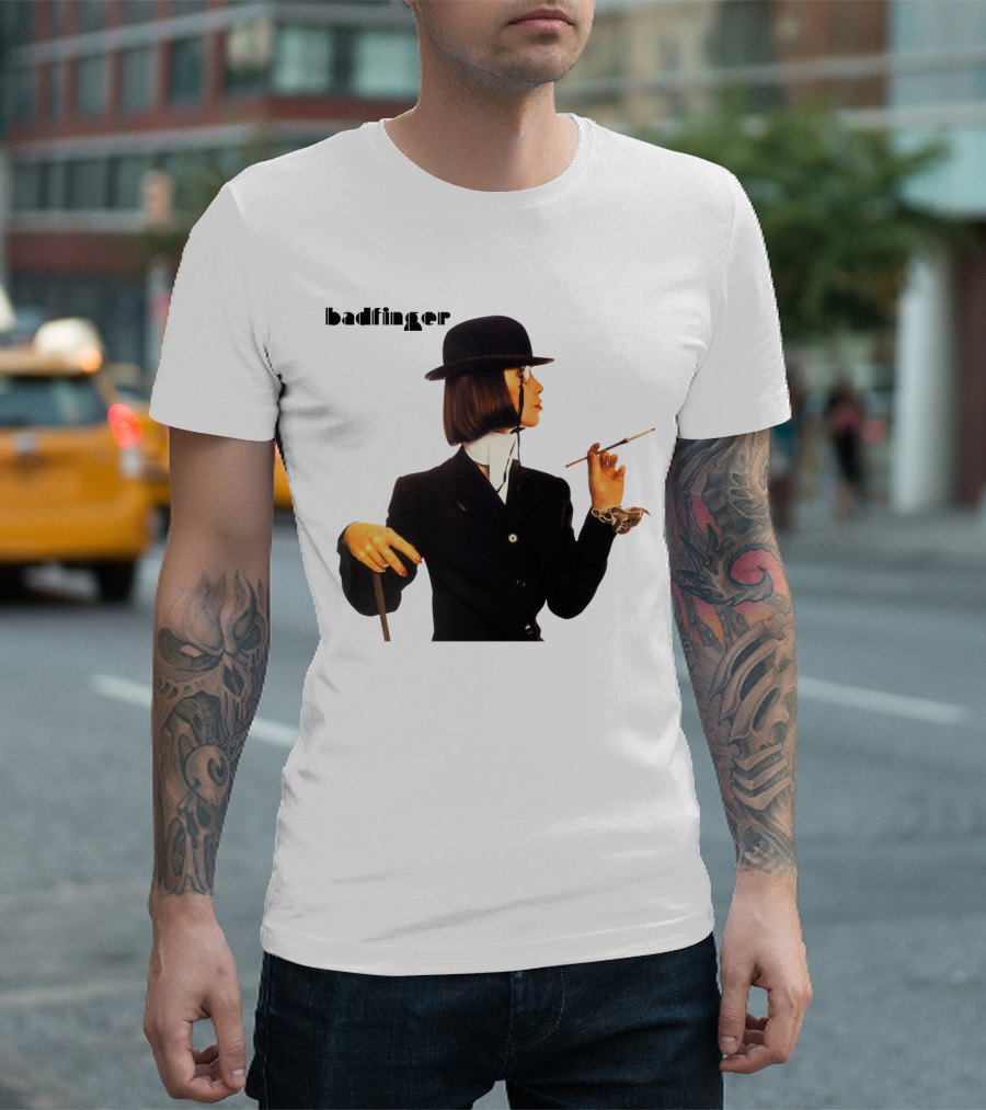 Badfinger Bowler Hat and Cigarette Holder Woman T-Shirt