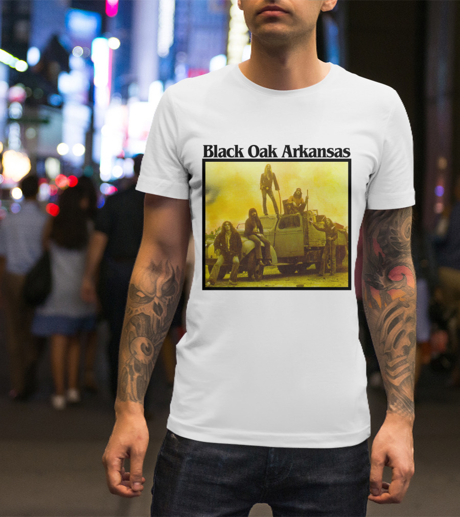 Black Oak Arkansas Band Vintage Yellow Truck Scene T-Shirt