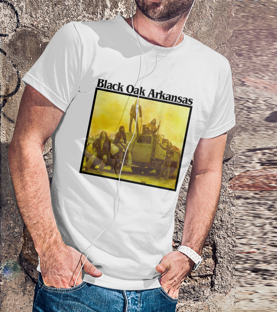 Black Oak Arkansas Band Vintage Yellow Truck Scene T-Shirt
