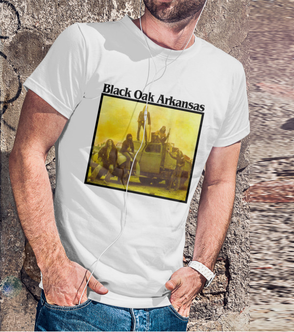 Black Oak Arkansas Band Vintage Yellow Truck Scene T-Shirt