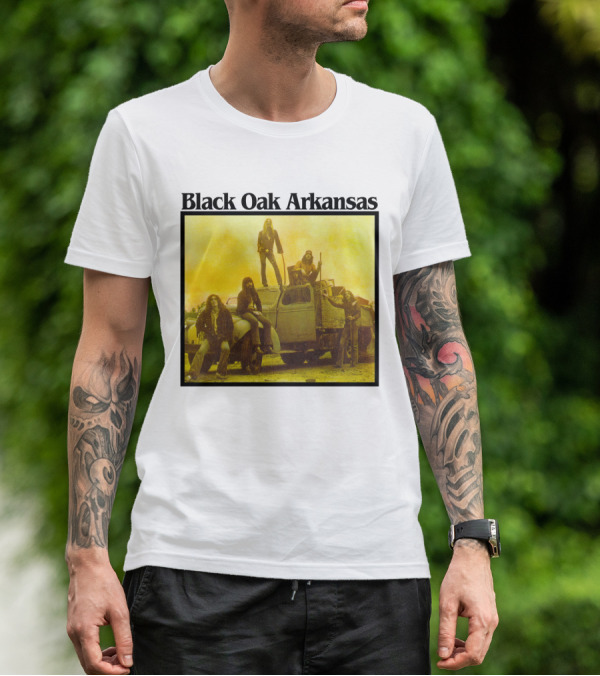 Black Oak Arkansas Band Vintage Yellow Truck Scene T-Shirt
