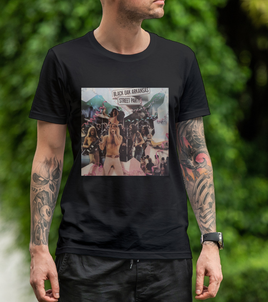 Black Oak Arkansas Street Party Live Performance Collage T-Shirt