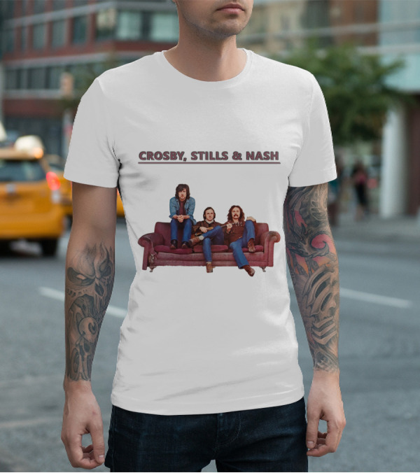 Crosby Stills & Nash On Vintage Couch T-Shirt