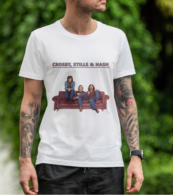 Crosby Stills & Nash On Vintage Couch T-Shirt