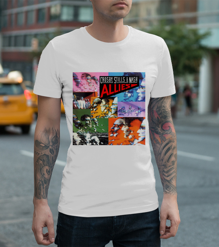 Crosby, Stills and Nash Allies Album Collage T-Shirt