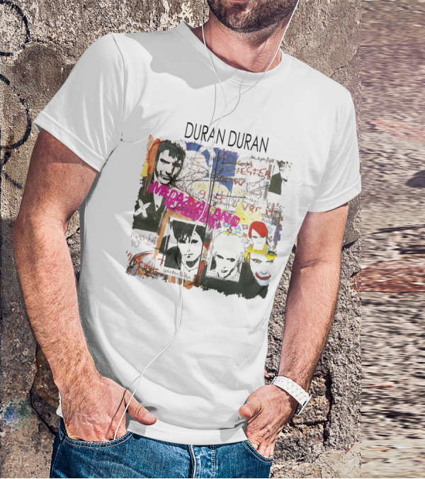 Duran Duran Medazzaland Collage Art With Faces And Graffiti Elements T-Shirt