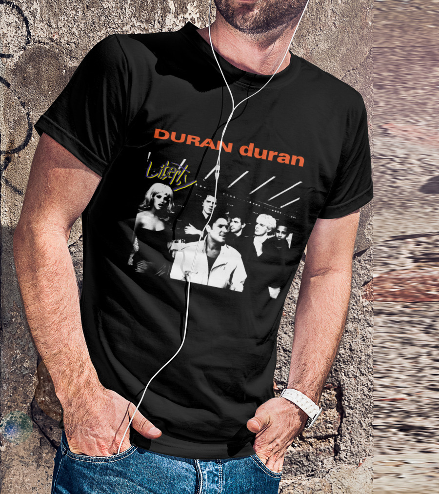 Duran Duran Liberty Album Cover Black And White Group T-Shirt