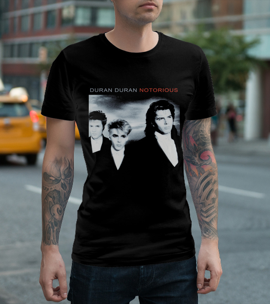 Duran Duran Notorious 1986 Album Cover Black And White Trio T-Shirt