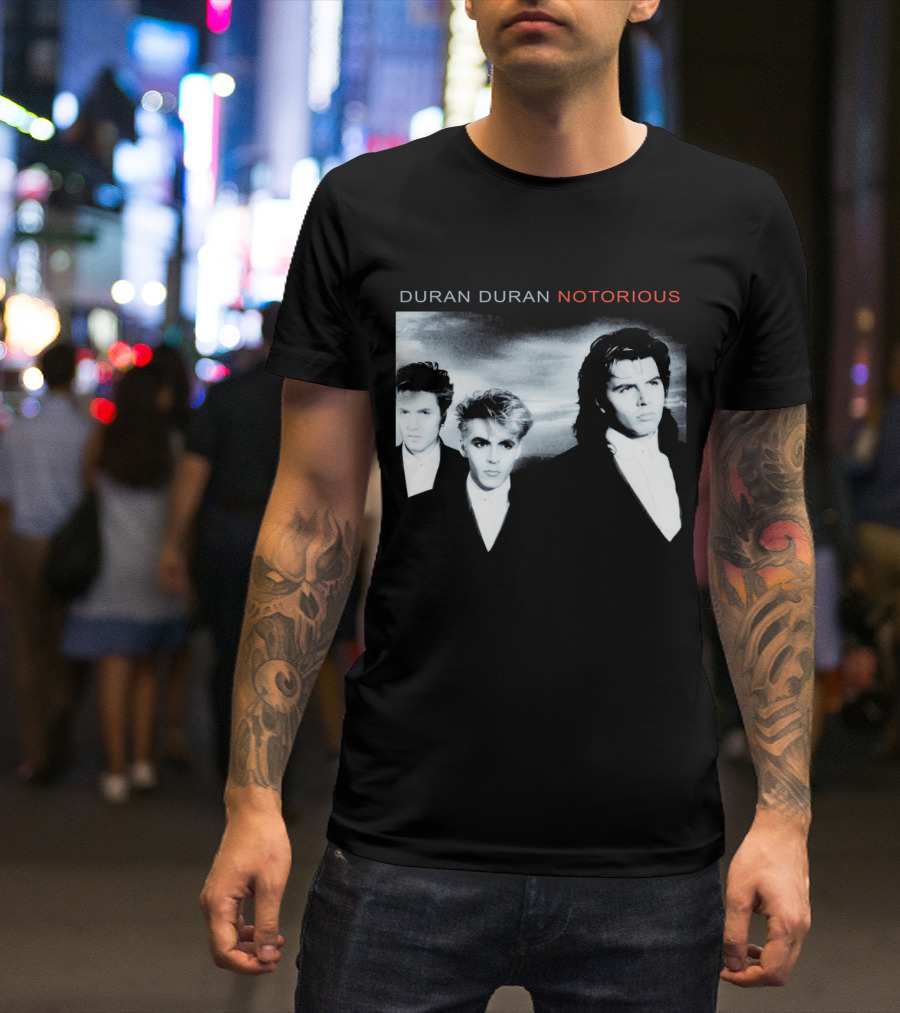Duran Duran Notorious 1986 Album Cover Black And White Trio T-Shirt