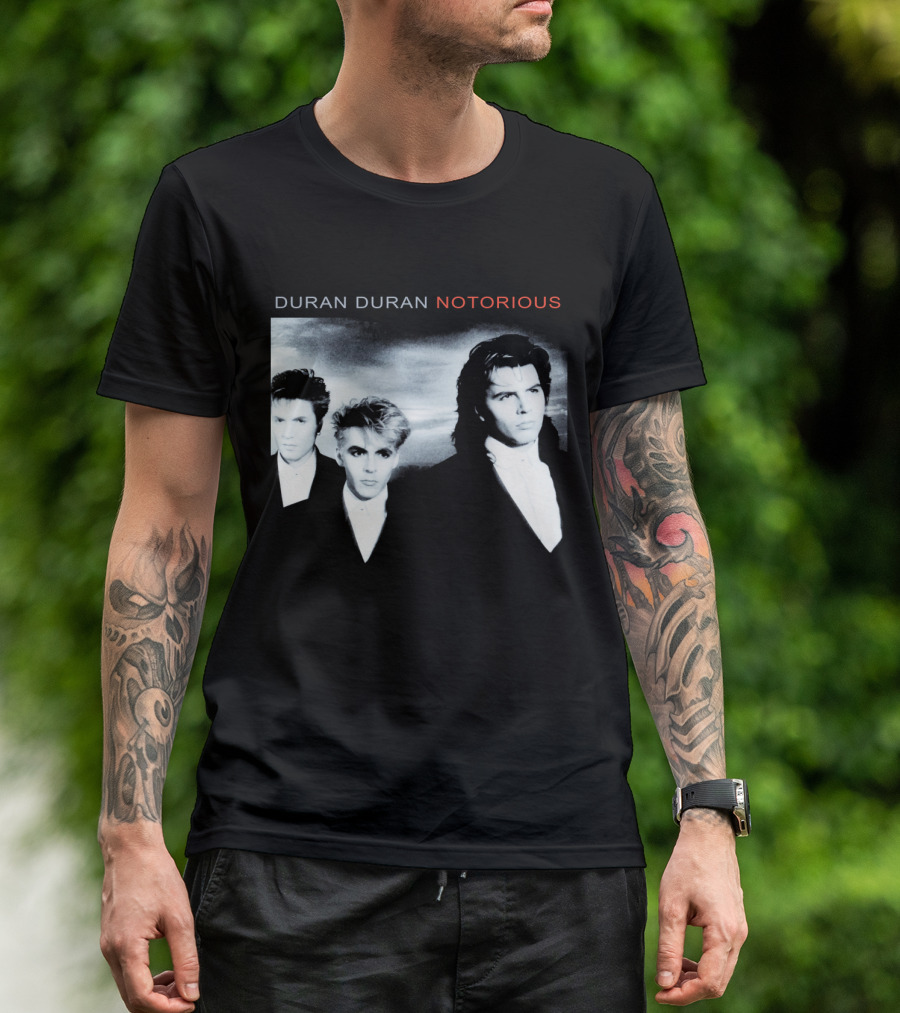 Duran Duran Notorious 1986 Album Cover Black And White Trio T-Shirt