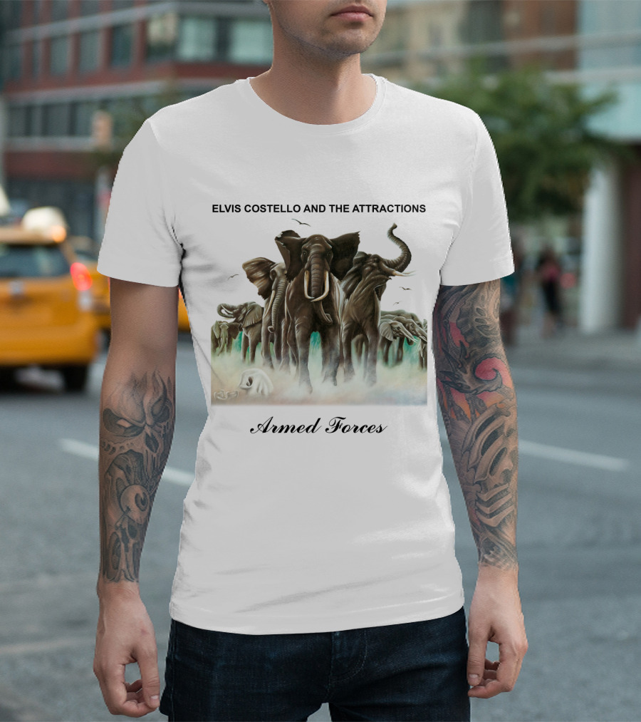 ELVIS COSTELLO AND THE ATTRACTIONS Armed Forces Elephants T-Shirt