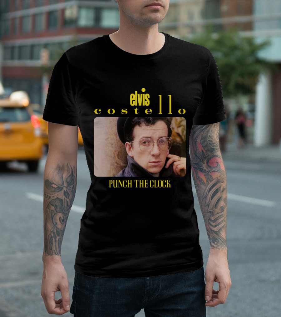 Elvis Costello Punch The Clock Vintage Album Cover T-Shirt