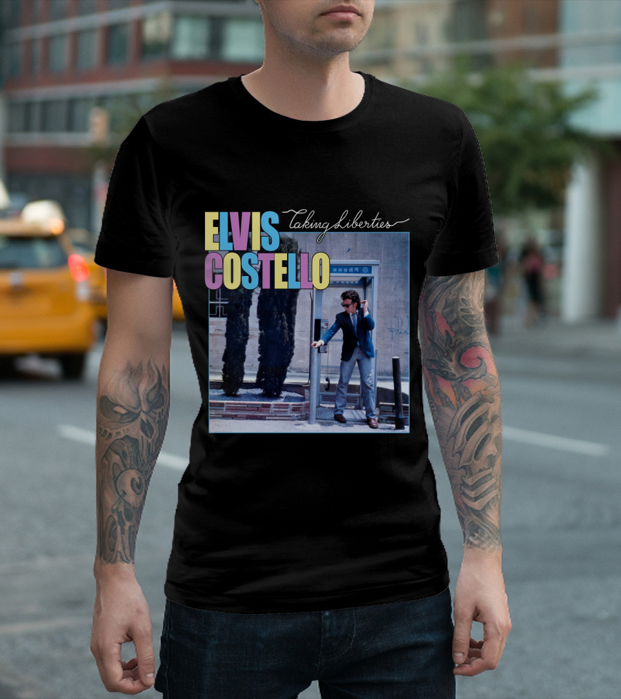 Elvis Costello Taking Liberties Vintage Phone Booth Scene T-Shirt