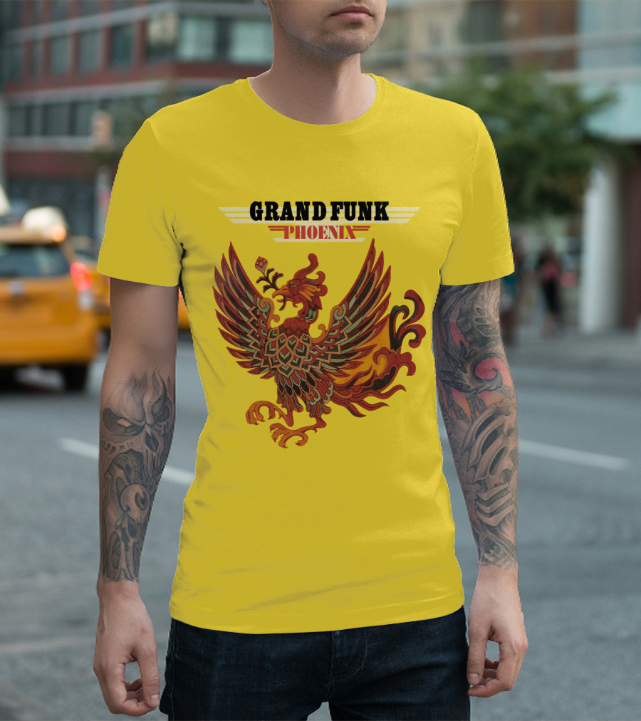 Grand Funk Railroad Phoenix Winged Firebird בשה T-Shirt
