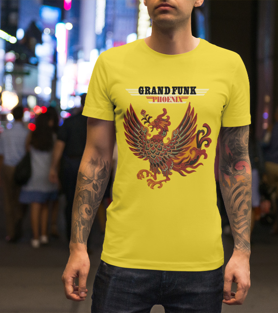 Grand Funk Railroad Phoenix Winged Firebird בשה T-Shirt