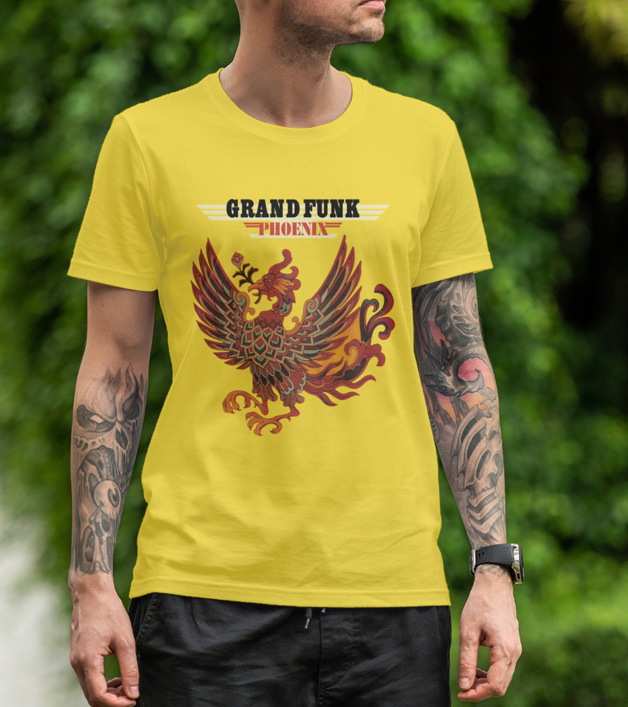 Grand Funk Railroad Phoenix Winged Firebird בשה T-Shirt