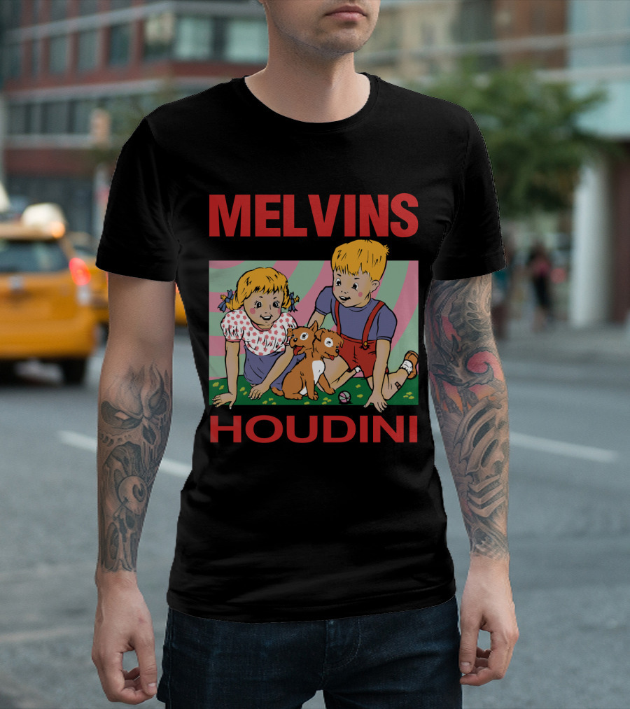 MELVINS HOUDINI Kids Playing With Puppies T-Shirt