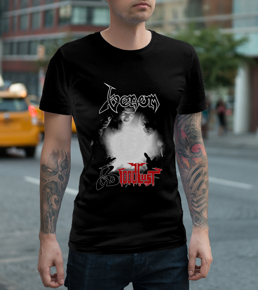 Venom 06 Bloodlust Band Logo Monochrome Trio T-Shirt