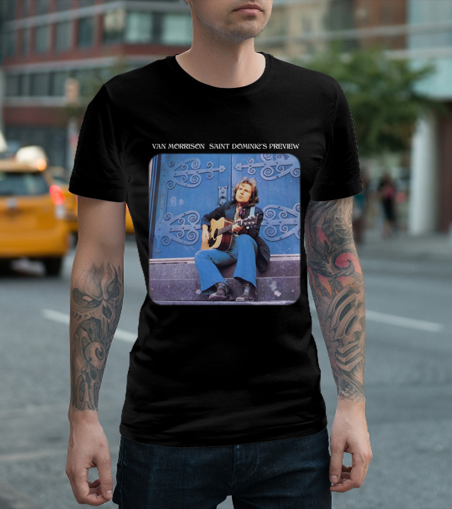 Van Morrison Saint Dominic's Preview Acoustic Session Blue Doorway Background T-Shirt