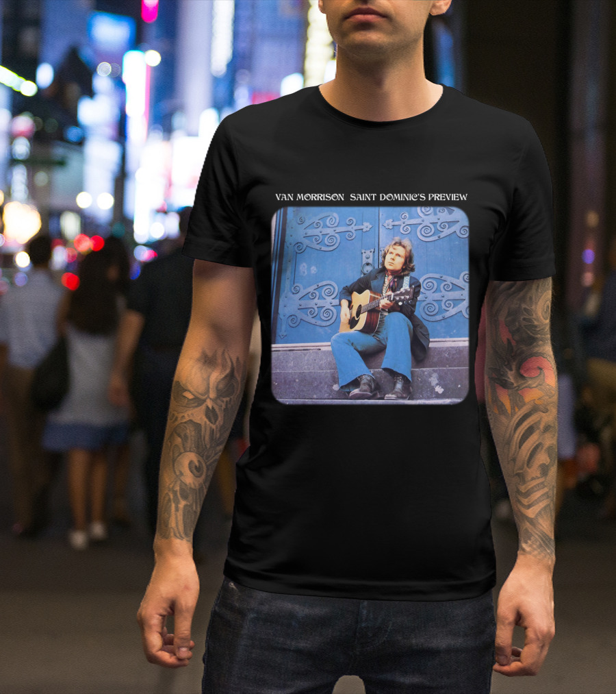 Van Morrison Saint Dominic's Preview Acoustic Session Blue Doorway Background T-Shirt