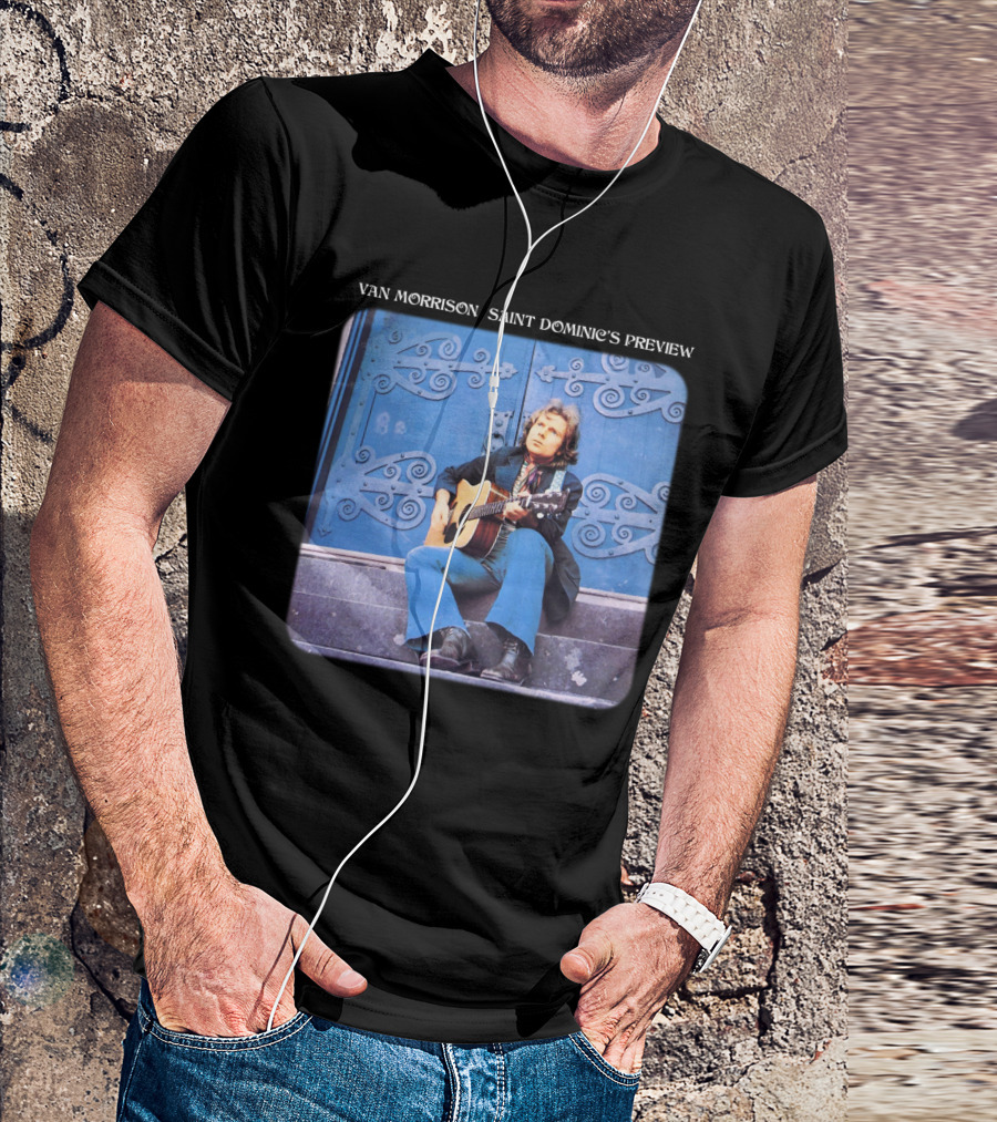 Van Morrison Saint Dominic's Preview Acoustic Session Blue Doorway Background T-Shirt