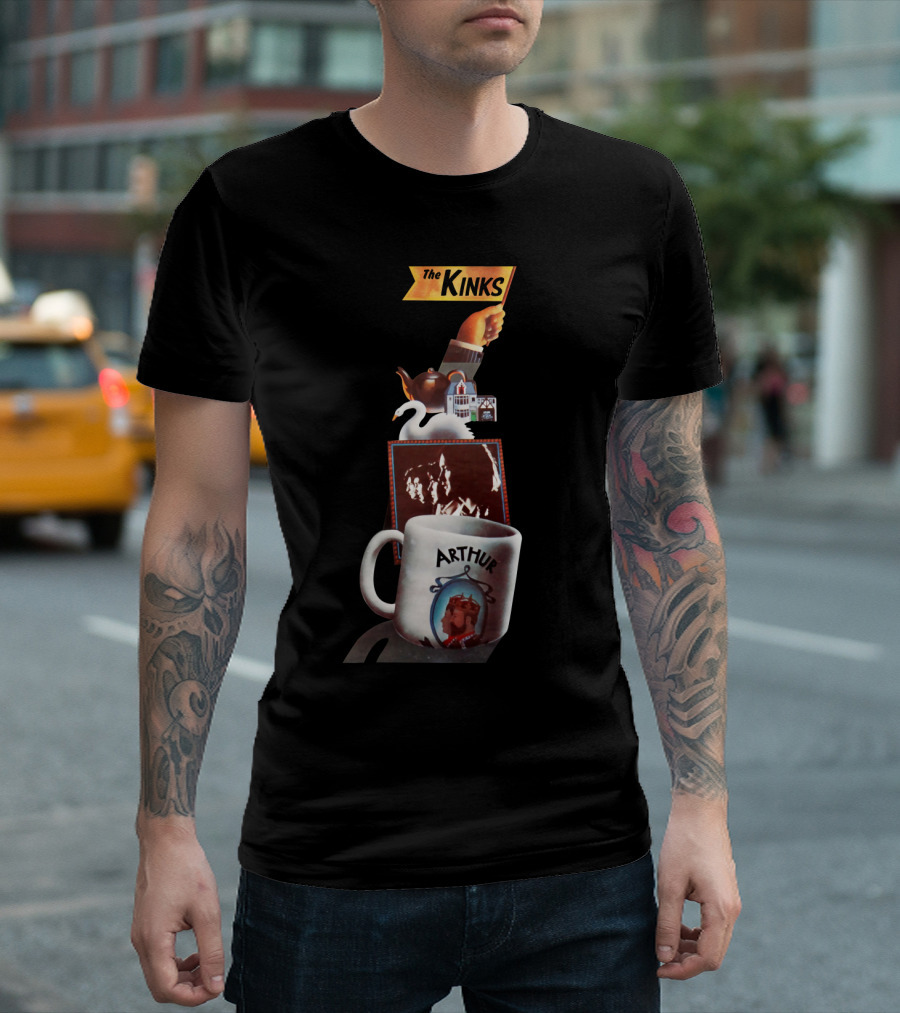 The Kinks Arthur Album Cover Art with Teapot and Mug T-Shirt