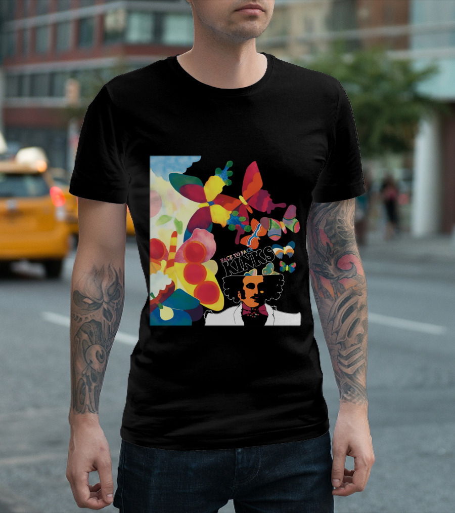 Kinks Face to Face Psychedelic Butterfly T-Shirt