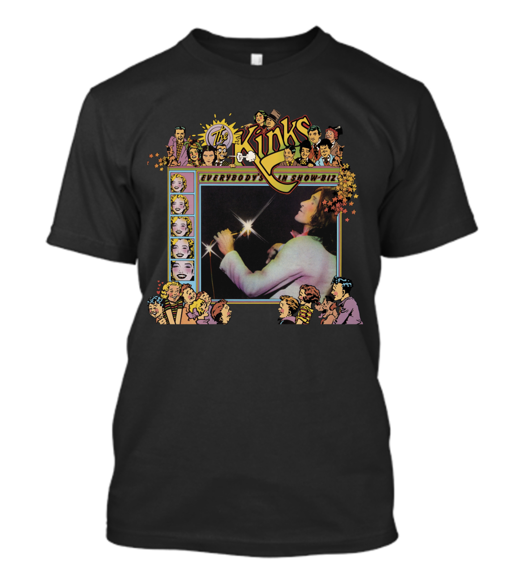The Kinks Everybody's In Show-Biz Vintage Graphic With Cartoon Characters T-Shirt