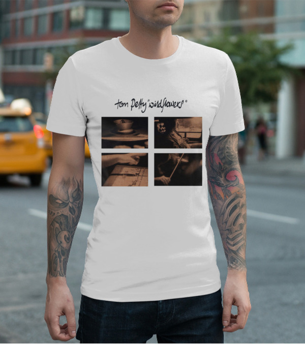 Tom Petty Wildflowers Album Four Sepia Photos T-Shirt