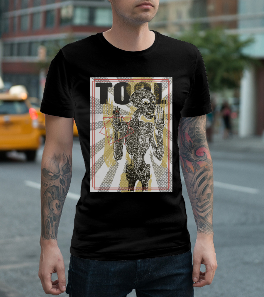 Tool Skeletal Figure Geometric Patterns T-Shirt